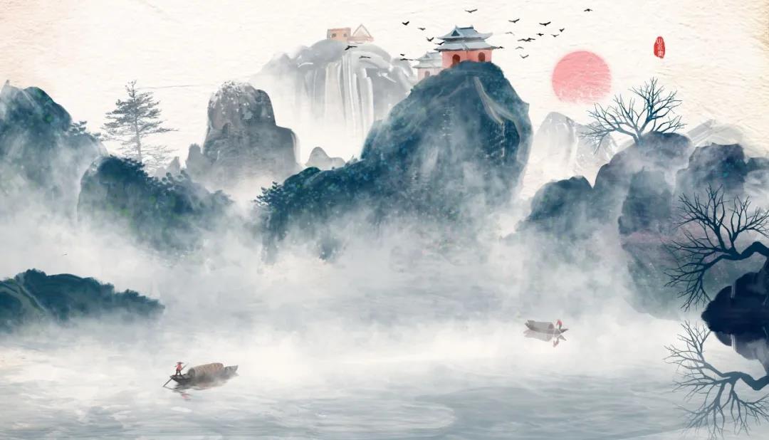 谢脁楼 江城如画里,山晚望晴空.